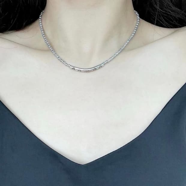 에스닉 히피 보헤미안 원석 우드 핸드메이드 서핑 비즈 레이어드 목걸이