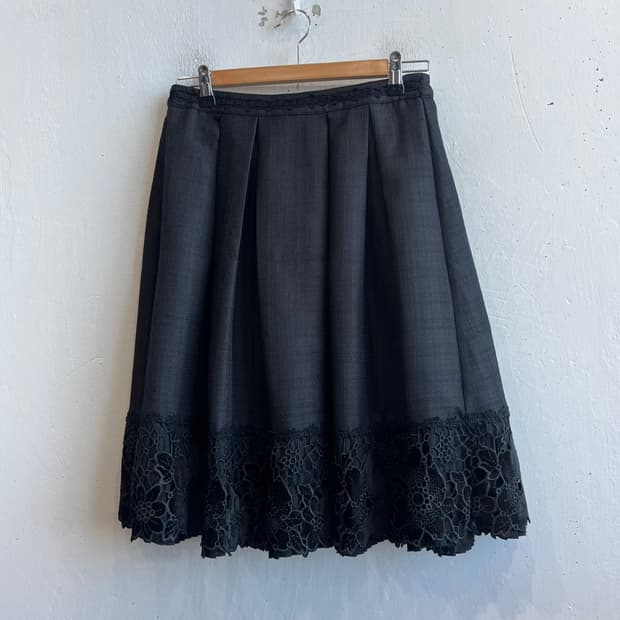 액시즈팜 레이스 스커트 치마 블랙