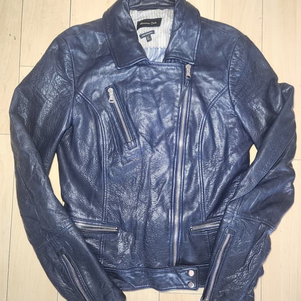 마시모두띠 양가죽 라이더 자켓 S 네이비