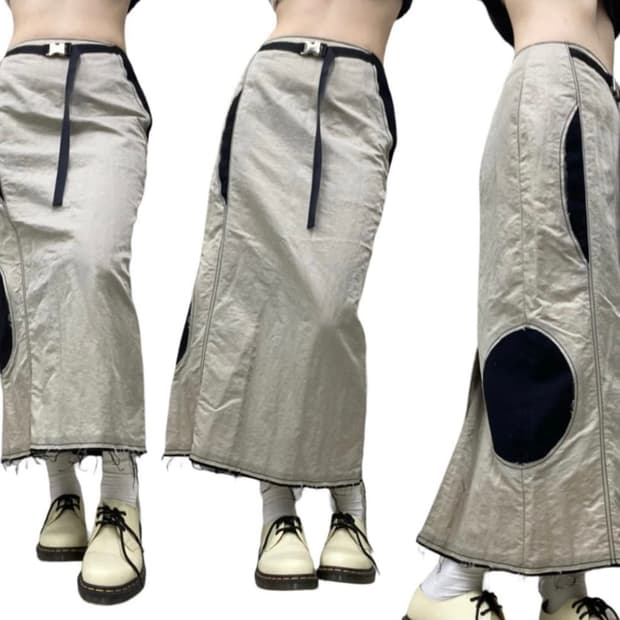 마뗑킴 벨트 트윔 나일론 스커트