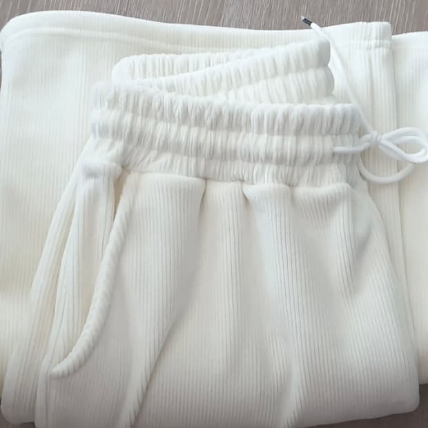 기모 골지 와이드팬츠