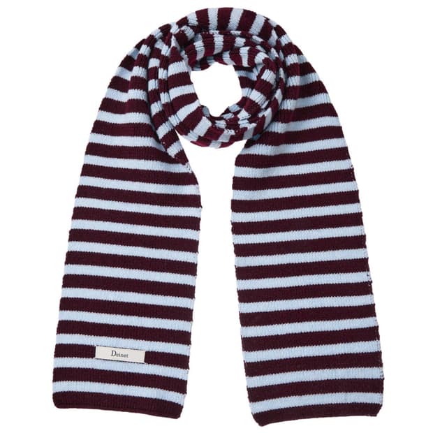 다이닛 스트라이프 롱 머플러 버건디