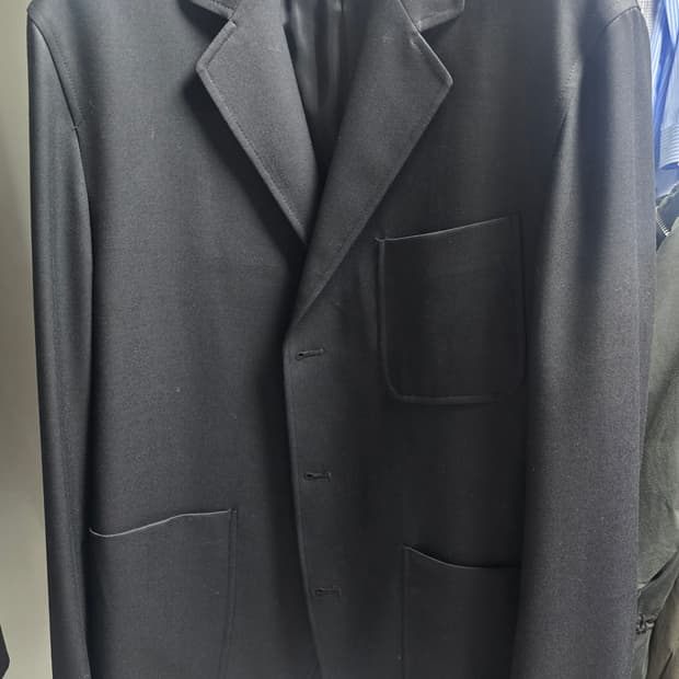 포터리 파인 울 스포츠 자켓 테이퍼드 팬츠 셋업 수트 정장 블랙 3/2(