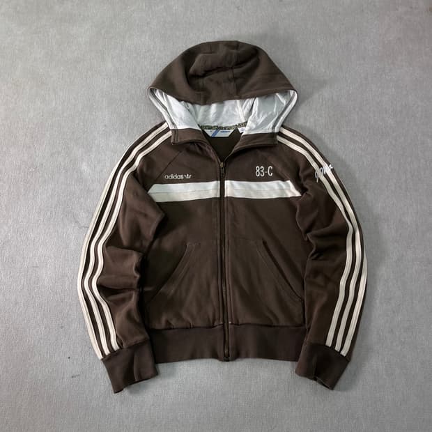 W 95 아디다스 83-C 후드 트랙탑 져지
