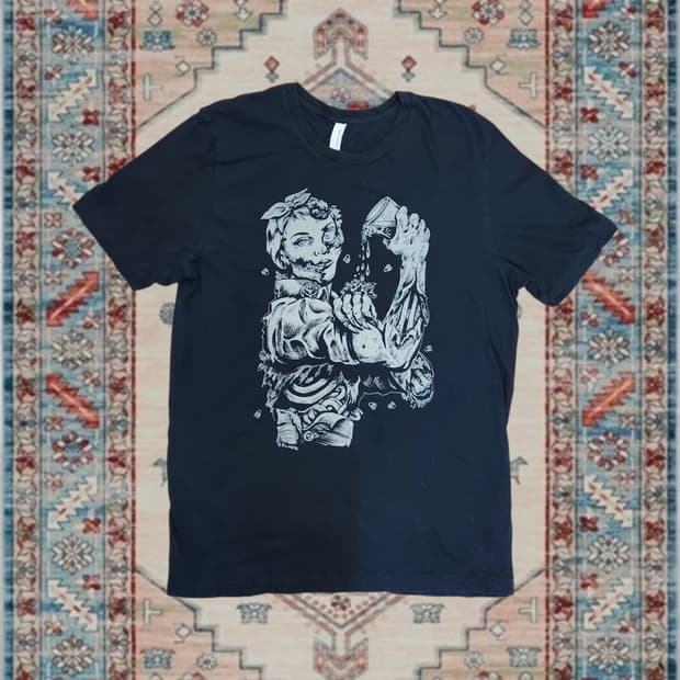Zombie Rosie Riveter 빈티지 그래픽 티셔츠 (L)