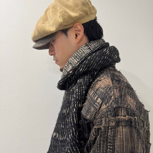 캐피탈 코듀로이 베이지 베레모 캡