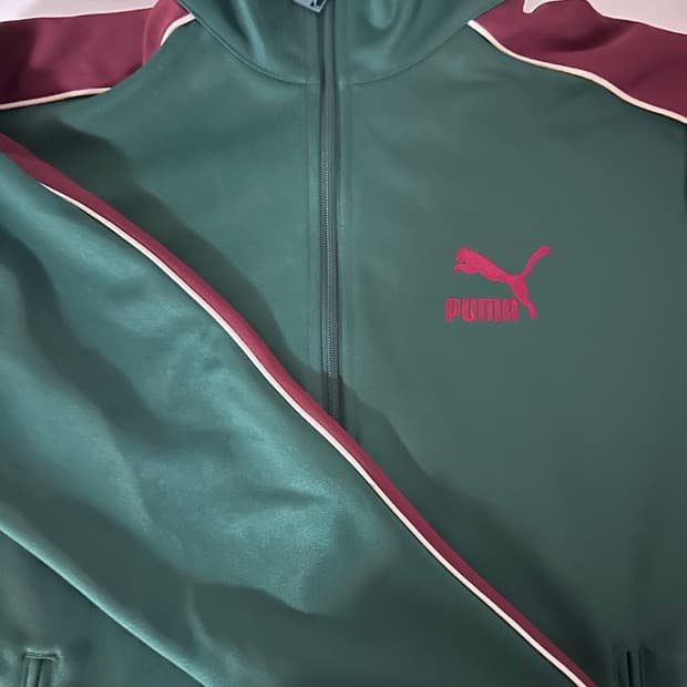 퓨마 져지 집업 그린 빈티지