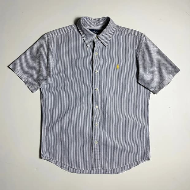 폴로 랄프로렌 커스텀핏 스트라이프 반팔 셔츠 R1539