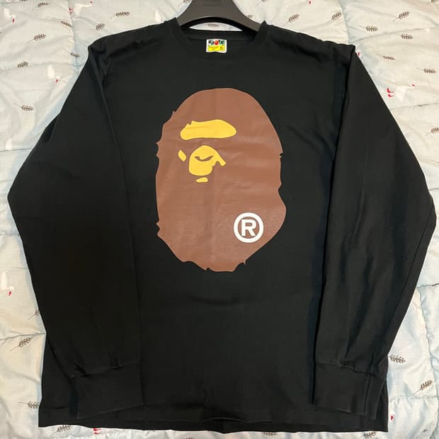 베이프 빅 에이프 헤드 롤슬리브 티셔츠 XL