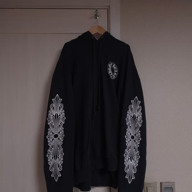 [XXL] 크롬하츠 홀스슈 플로랄 퍽유 후드 블랙