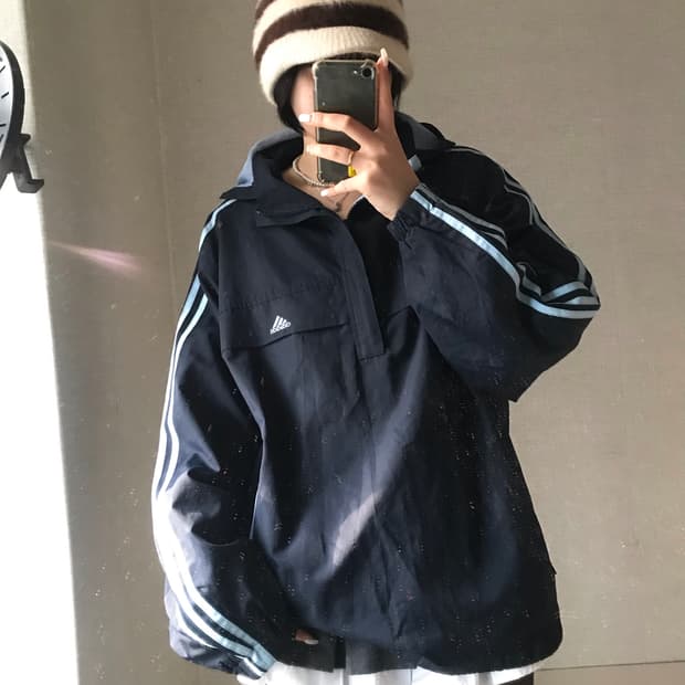 아디다스00s 네이비 연하늘 아노락