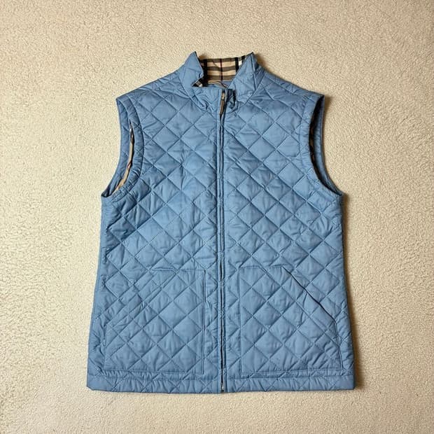 버버리 00's 스카이블루 퀼팅 베스트 PN7672