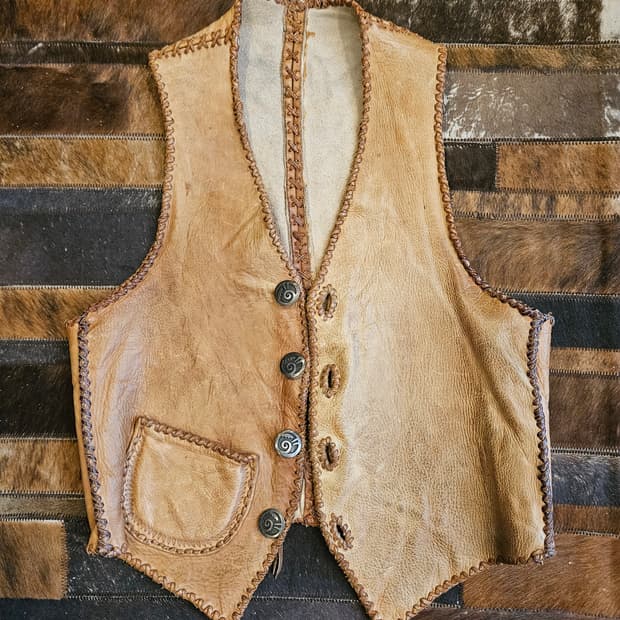 70s 빈티지 레더 베스트 