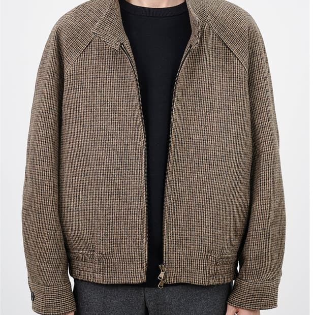 마마가리 트위드 해링턴 점퍼