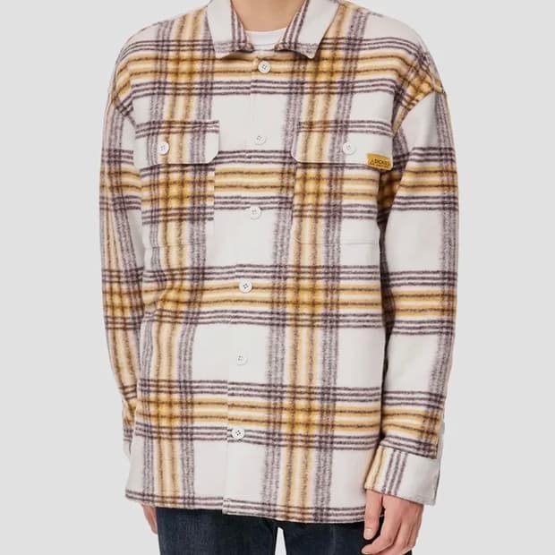 [2XL/XXL] 디키즈 체크 셔츠 자켓 셔켓 / 크림