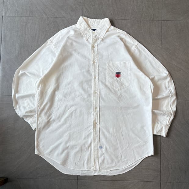 폴로 정품 화이트 방패 로고 옥스포드 셔츠