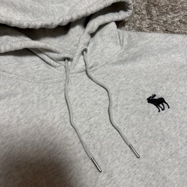 [XL] 아베크롬비앤피치 소프트 후리스 후디 그레이