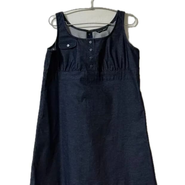 빈티지 데님 포켓 미디 원피스