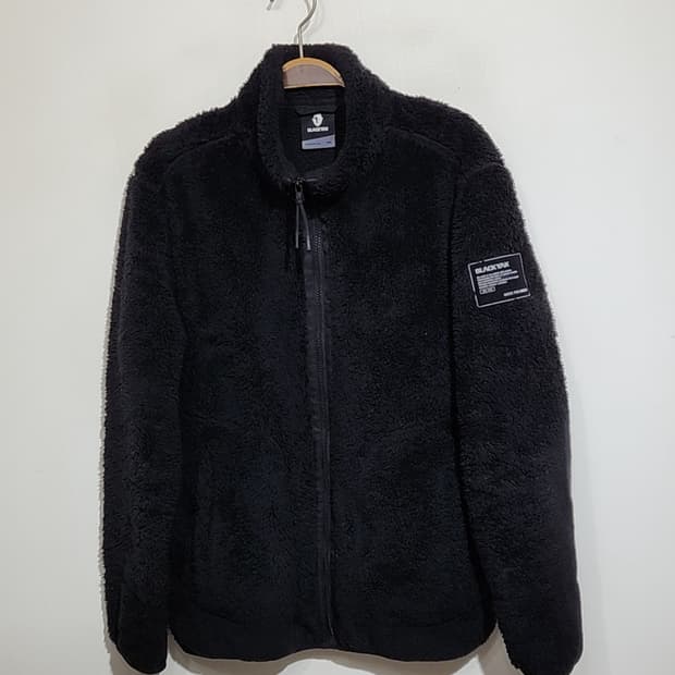 (100) 블랙야크 플리스 점퍼 검정 뽀글이 후리스 자켓 