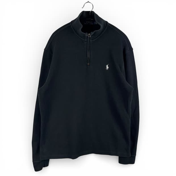(M) 폴로 랄프로렌 하프집 니트 블랙