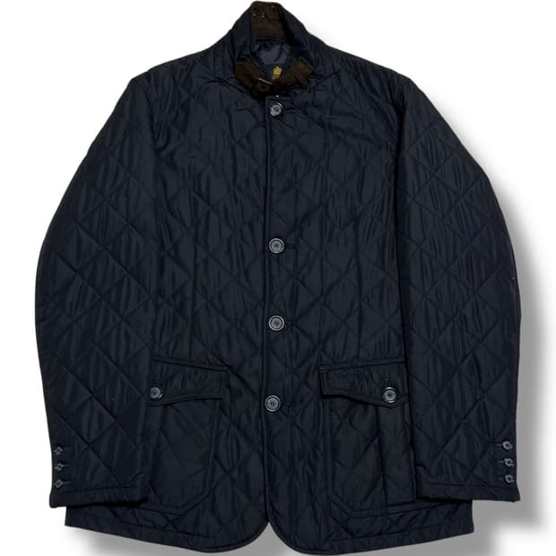 Barbour 네이비 다이아 퀼팅 자켓
