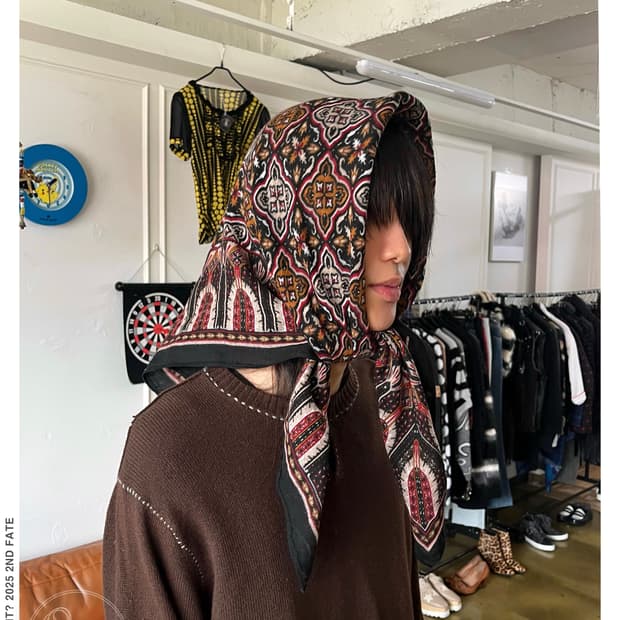 Jpn Vintage Native Pattern Wool Scarf