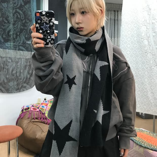 빈티지 별패턴 머플러 목도리