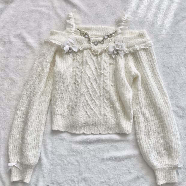 리즈리사 오프숄더 니트 달천깔 히메갸루