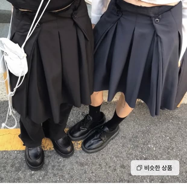 우화 플리츠스커트 블랙