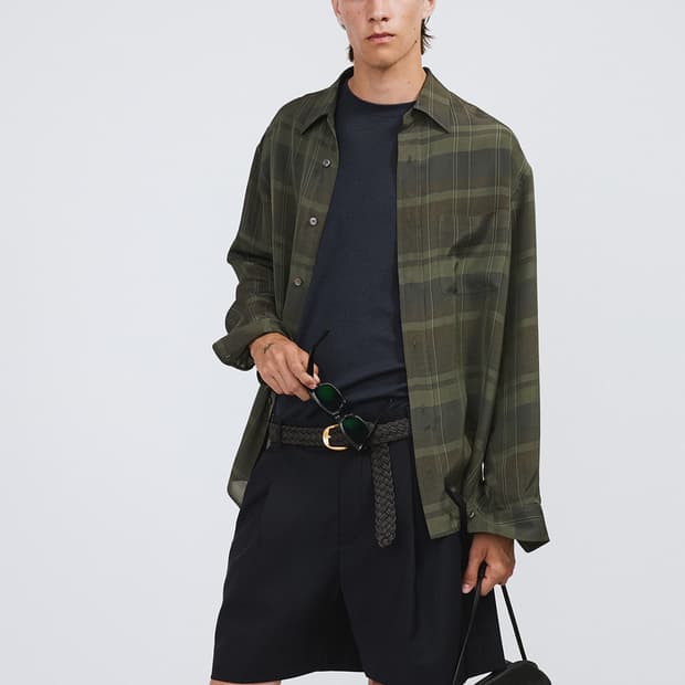 렉토 26SS 제이콥 비스코스 체크 셔츠 다크 그린