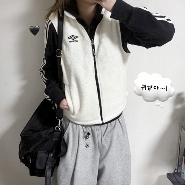 엄브로 플리스 조끼