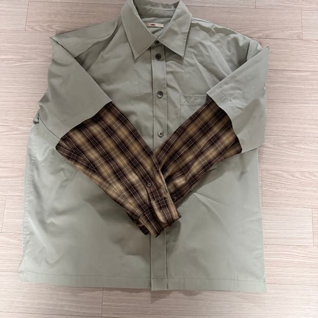 MMIC 레이어드 셔츠 그린 체크