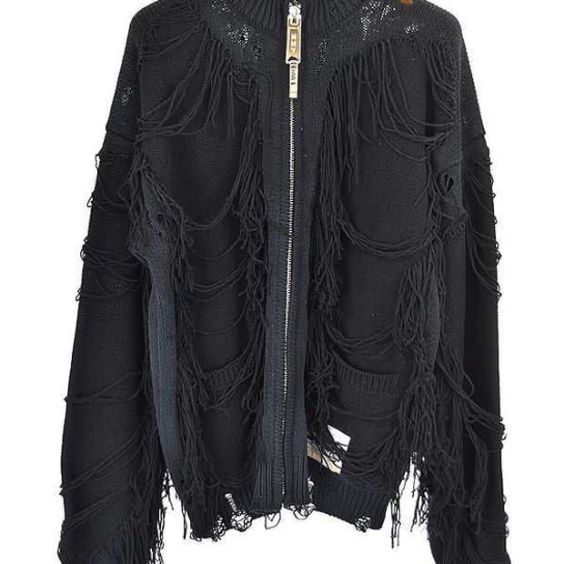 미하라야스히로 디스트레스 니트 가디건 집업자켓 r13 릭오웬스 라프