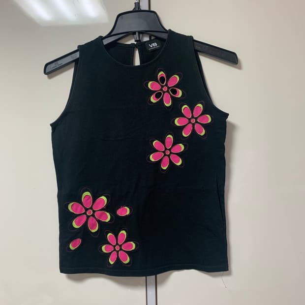 빈티지 꽃무늬 민소매 슬리브