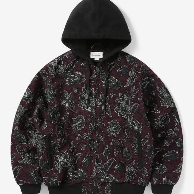 Floral Work Jacket Black