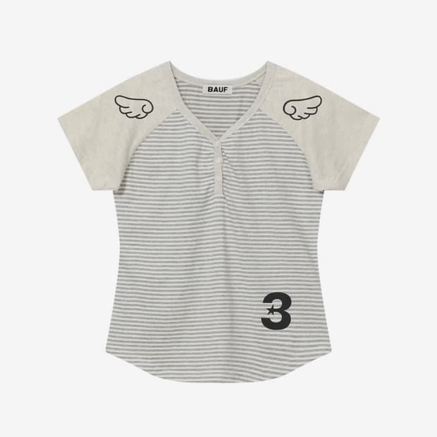 바우프 3버튼 엔젤 슬림핏 티셔츠