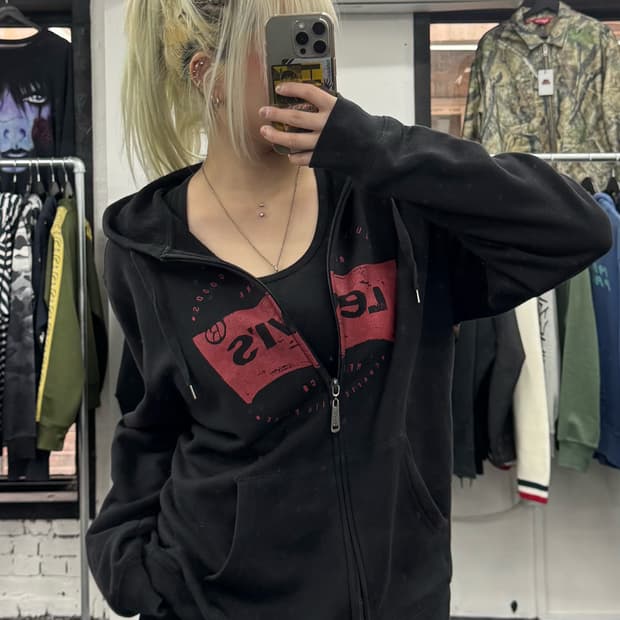 리바이스 빅로고 후드집업 