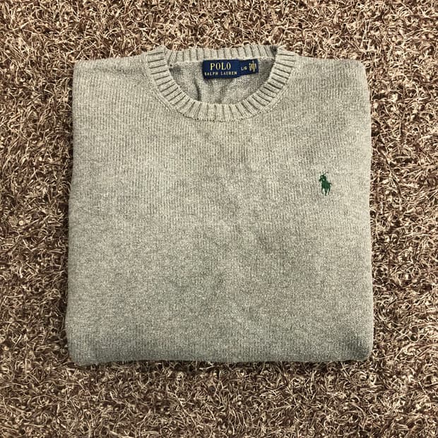 폴로 랄프로렌 코튼 그레이 니트 