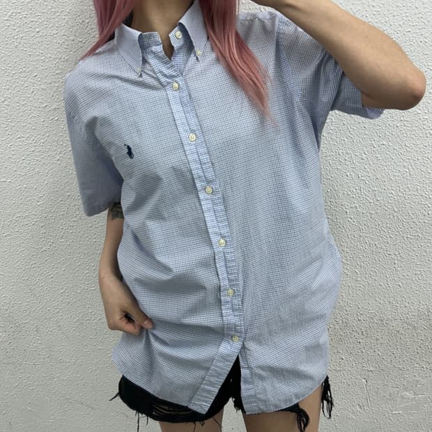 폴로 랄프로렌 네이비포니 소라 체크 반팔 셔츠 15