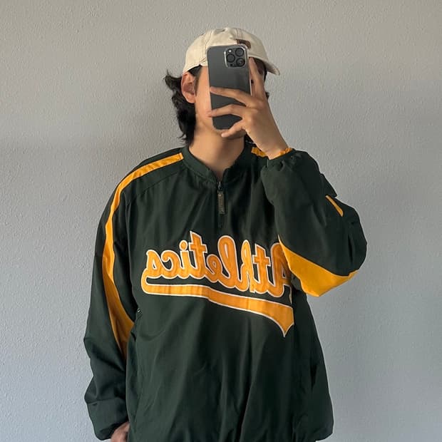 [M]마제스틱 어센틱 오클랜드 스타디움 풀오버 자켓