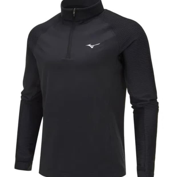 미즈노 핑거홀 하프 집업 러닝 티셔츠