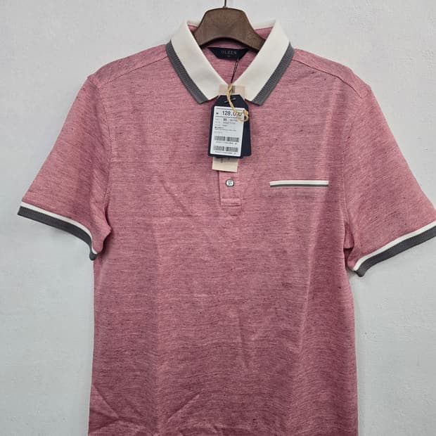 (새상품)OLZEN 올젠 린넷 반팔 티셔츠 핑크