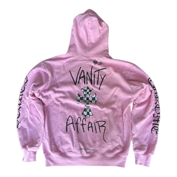 크롬하츠 메티보이 실제 싸인 베니티 어페어 후드 핑크 