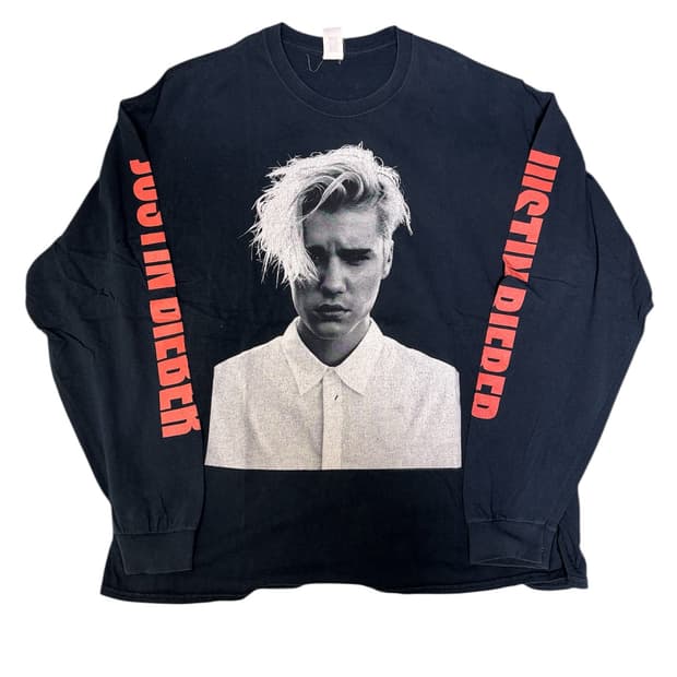 빈티지 저스틴 비버 퍼포즈 스타디움 투어 롱슬리브 2XL