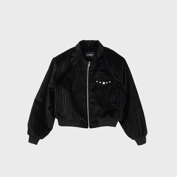 데어드 25S CROSS D.R.D BLOUSON 스트라이프 벨벳 블루종