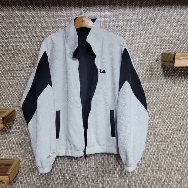 XL 105사이즈 휠라 오버핏 플리스 자켓 올드스쿨 