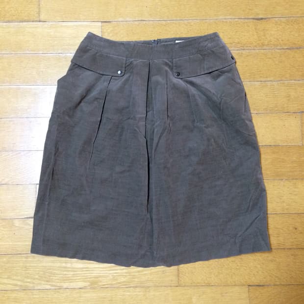 일본빈티지 Truttrussardi 하구미모리걸 보헤미안 핀턱미디스커트