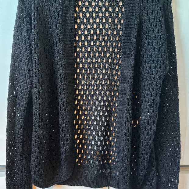 시슬리 블랙 망사 가디건