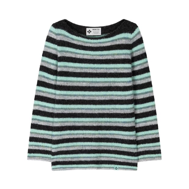 헤레틱 니트 STRIPE HAIRY KNIT 차콜 