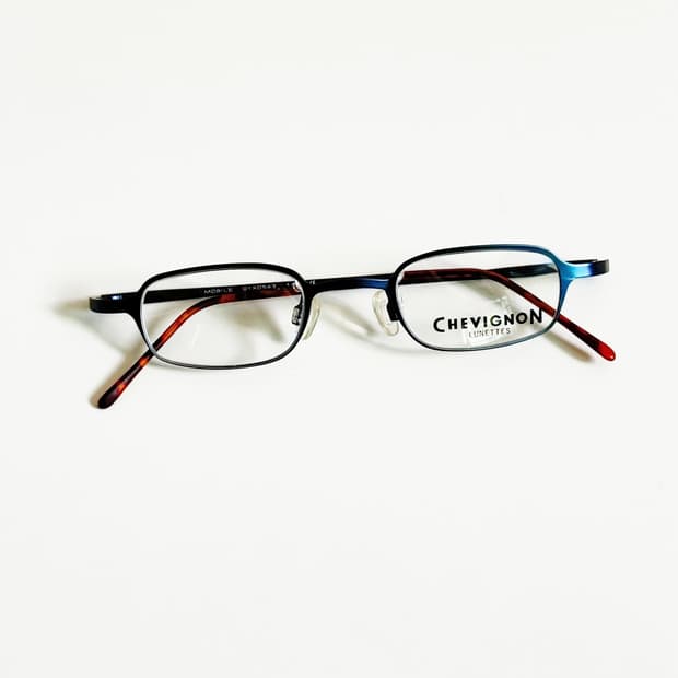 CHEVIGNON LUNETTES 네이비 메탈 스퀘어 빈티지 안경